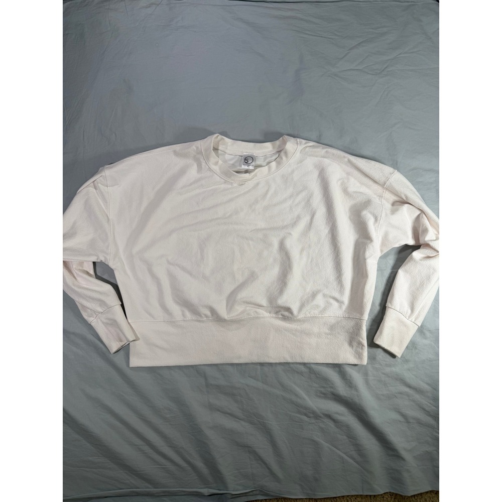 Five Dancewear Youth‎ Large White Cropped Textured Sweatshirt Long Sleeve